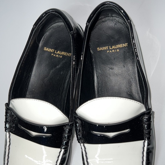 ❌SOLD❌ Saint Laurent Le Loafer Flats in Nero & Blanc Optique 38 - Picture 8 of 10